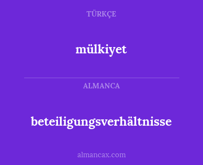 beteiligungsverhältnisse - mülkiyet