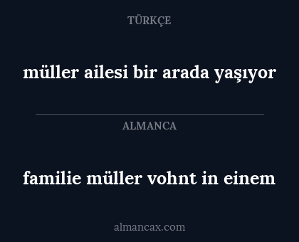 müller ailesi bir arada yaşıyor - familie müller vohnt in einem
