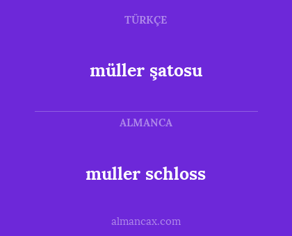 müller şatosu - muller schloss