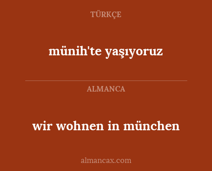 wir wohnen in münchen - münih'te yaşıyoruz