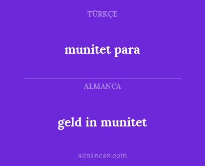 geld in munitet - munitet para