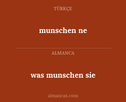 munschen ne - was munschen sie