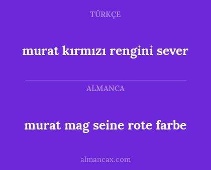 murat mag seine rote farbe - murat kırmızı rengini sever