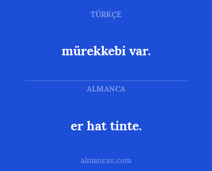 mürekkebi var. - er hat tinte.