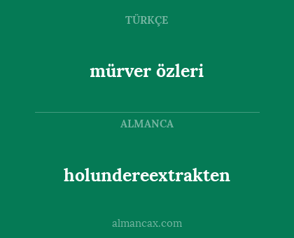 mürver özleri - holundereextrakten