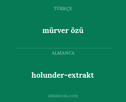 holunder-extrakt - mürver özü