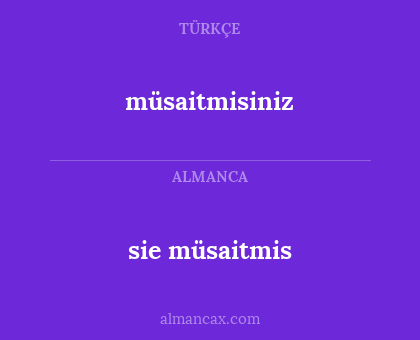 müsaitmisiniz - sie müsaitmis
