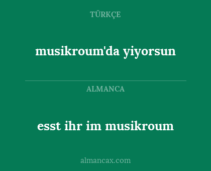 musikroum'da yiyorsun - esst ihr im musikroum