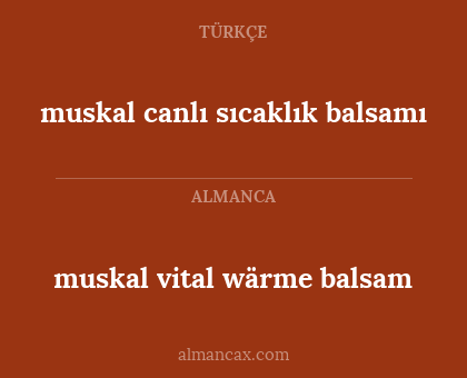 muskal vital wärme balsam - muskal canlı sıcaklık balsamı