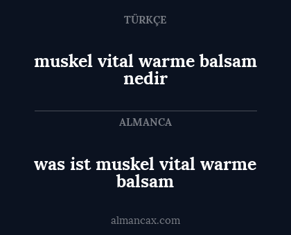 muskel vital warme balsam nedir - was ist muskel vital warme balsam