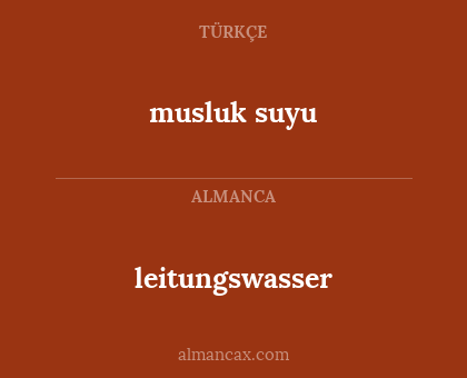 leitungswasser - musluk suyu