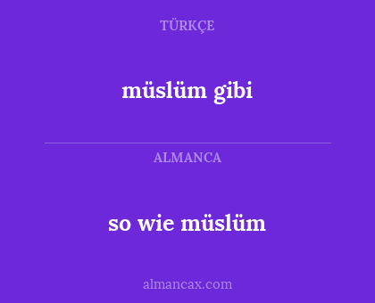 so wie müslüm - müslüm gibi