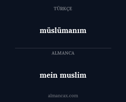 mein muslim - müslümanım