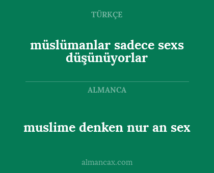 muslime denken nur an sex - müslümanlar sadece sexs düşünüyorlar