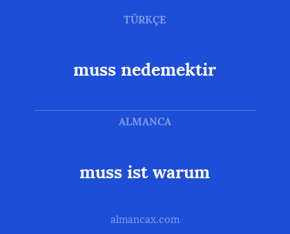 muss ist warum - muss nedemektir