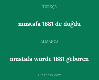mustafa 1881 de doğdu - mustafa wurde 1881 geboren