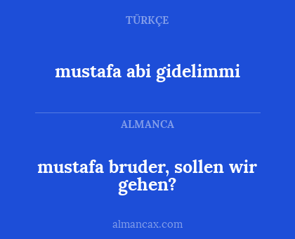 mustafa abi gidelimmi - mustafa bruder, sollen wir gehen?