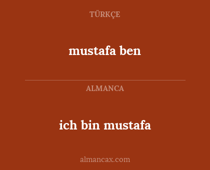 ich bin mustafa - mustafa ben