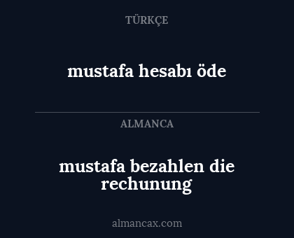 mustafa hesabı öde - mustafa bezahlen die rechunung