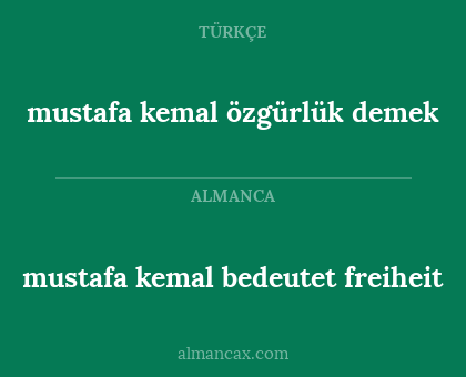 mustafa kemal bedeutet freiheit - mustafa kemal özgürlük demek