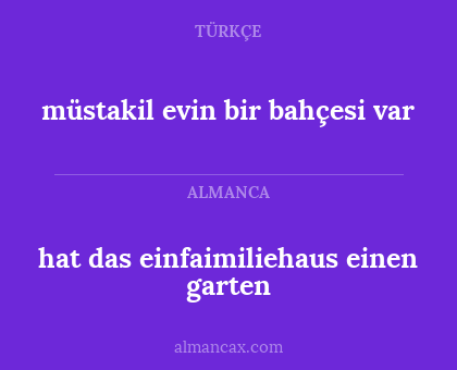müstakil evin bir bahçesi var - hat das einfaimiliehaus einen garten