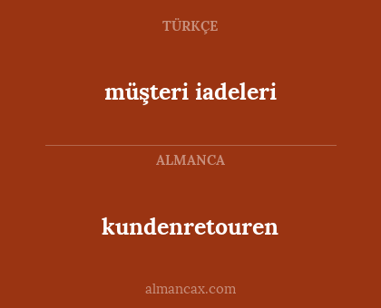 kundenretouren - müşteri iadeleri