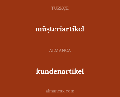 müşteriartikel - kundenartikel