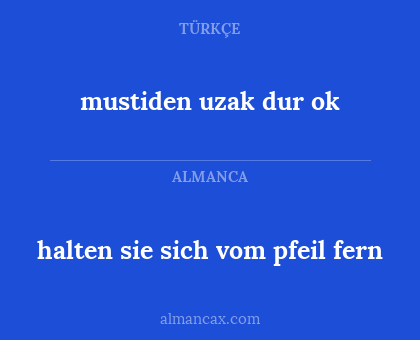 halten sie sich vom pfeil fern - mustiden uzak dur ok