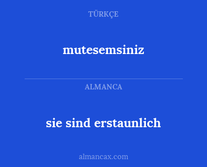 sie sind erstaunlich - mutesemsiniz