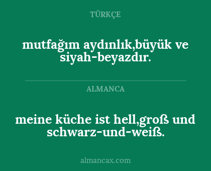 meine küche ist hell,groß und schwarz-und-weiß. - mutfağım aydınlık,büyük ve siyah-beyazdır.