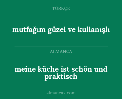 meine küche ist schön und praktisch - mutfağım güzel ve kullanışlı