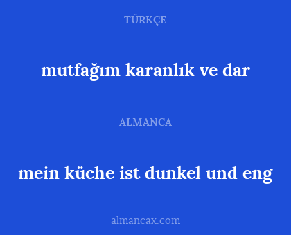 mein küche ist dunkel und eng - mutfağım karanlık ve dar