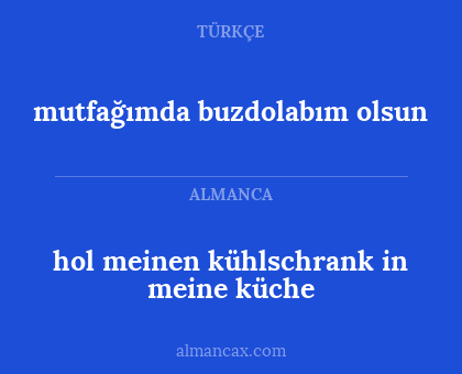 hol meinen kühlschrank in meine küche - mutfağımda buzdolabım olsun