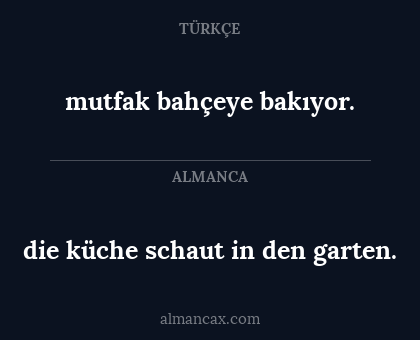 die küche schaut in den garten. - mutfak bahçeye bakıyor.