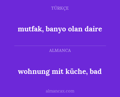 mutfak, banyo olan daire - wohnung mit küche, bad