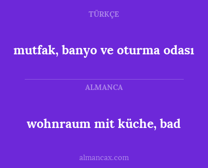 wohnraum mit küche, bad - mutfak, banyo ve oturma odası