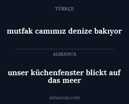 mutfak camımız denize bakıyor - unser küchenfenster blickt auf das meer