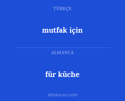 mutfak için - für küche