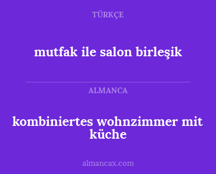 kombiniertes wohnzimmer mit küche - mutfak ile salon birleşik