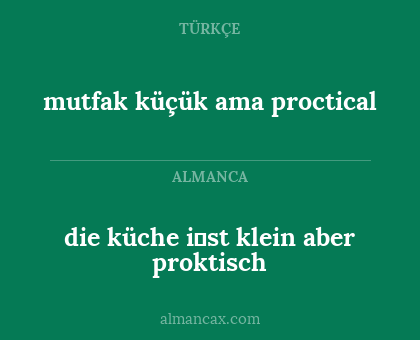 mutfak küçük ama proctical - die küche i̇st klein aber proktisch