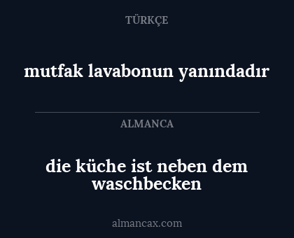 mutfak lavabonun yanındadır - die küche ist neben dem waschbecken