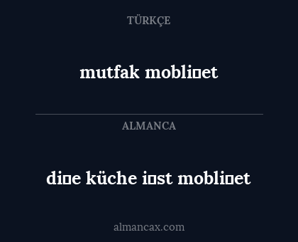 di̇e küche i̇st mobli̇et - mutfak mobli̇et