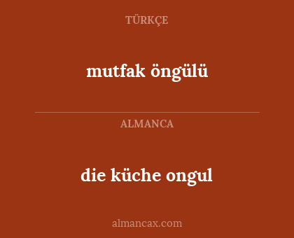 die küche ongul - mutfak öngülü