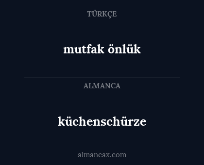 mutfak önlük - küchenschürze