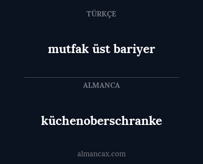 mutfak üst bariyer - küchenoberschranke