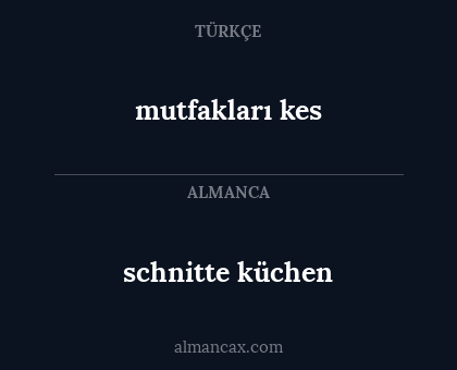 mutfakları kes - schnitte küchen