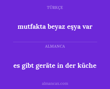 es gibt geräte in der küche - mutfakta beyaz eşya var