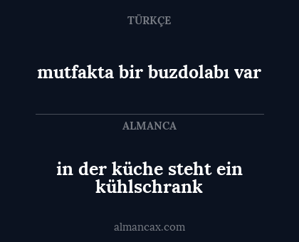 mutfakta bir buzdolabı var - in der küche steht ein kühlschrank