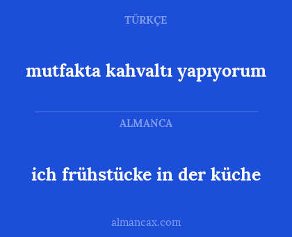 mutfakta kahvaltı yapıyorum - ich frühstücke in der küche