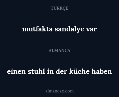 einen stuhl in der küche haben - mutfakta sandalye var